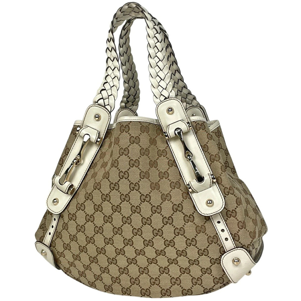 Gucci Horsebit Tote Bag GG Canvas Brown